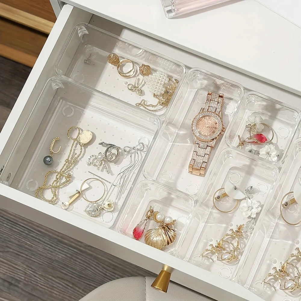 Clear Desk Drawer Organizer Set